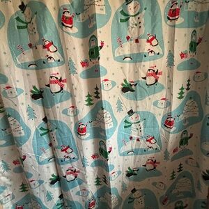 Festive Snowman Shower Curtain